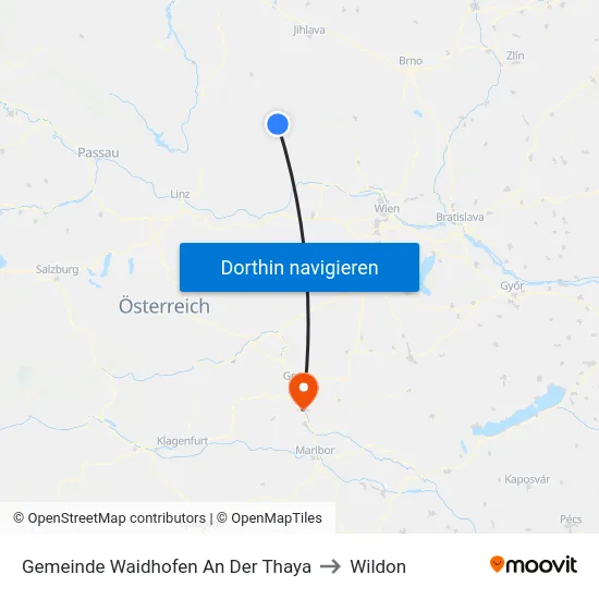 Gemeinde Waidhofen An Der Thaya to Wildon map