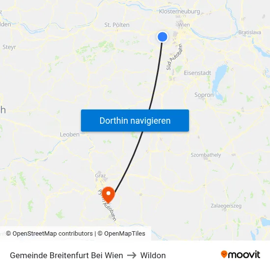 Gemeinde Breitenfurt Bei Wien to Wildon map