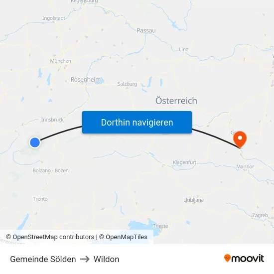 Gemeinde Sölden to Wildon map