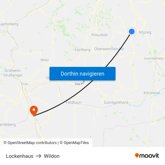Lockenhaus to Wildon map