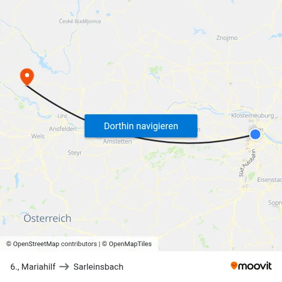 6., Mariahilf to Sarleinsbach map
