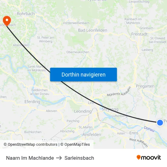 Naarn Im Machlande to Sarleinsbach map
