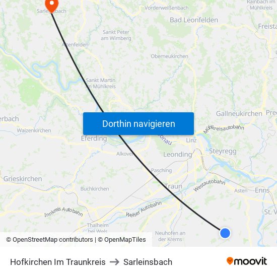 Hofkirchen Im Traunkreis to Sarleinsbach map