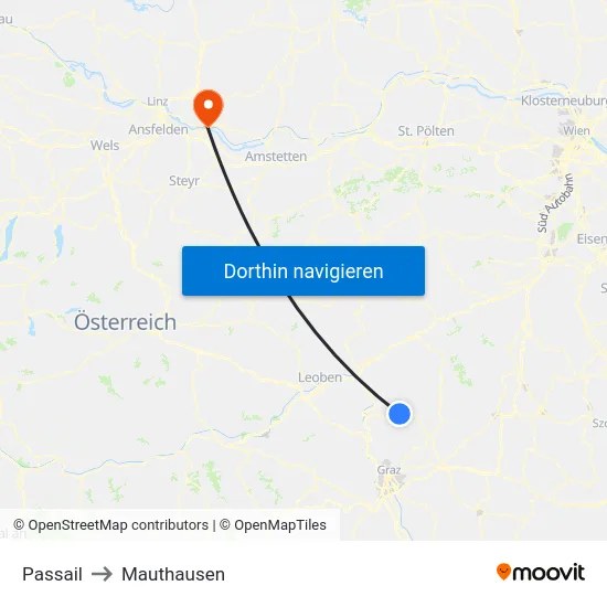 Passail to Mauthausen map