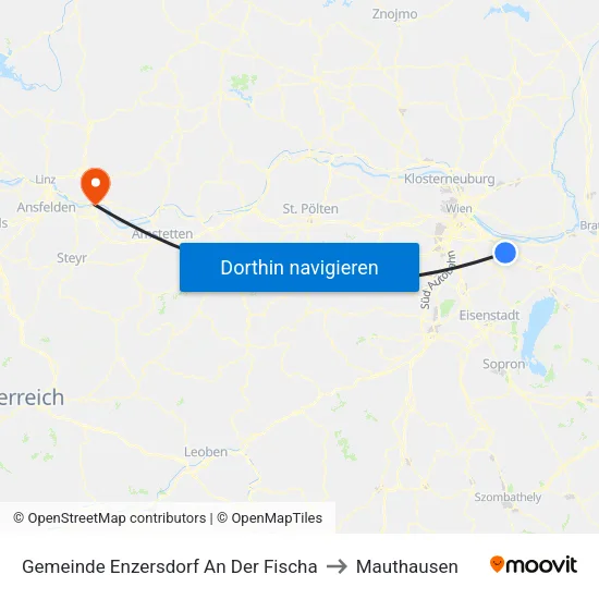 Gemeinde Enzersdorf An Der Fischa to Mauthausen map