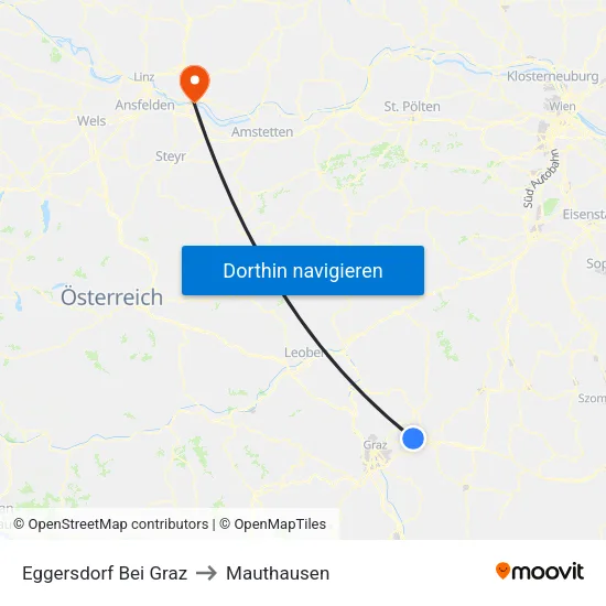 Eggersdorf Bei Graz to Mauthausen map