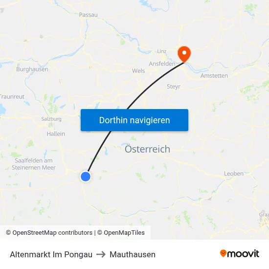 Altenmarkt Im Pongau to Mauthausen map
