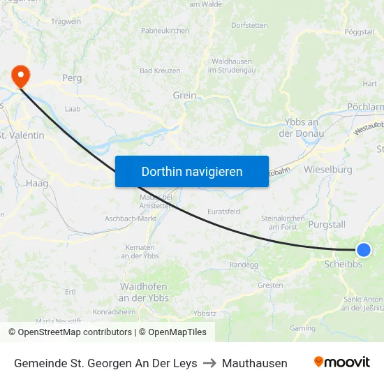 Gemeinde St. Georgen An Der Leys to Mauthausen map