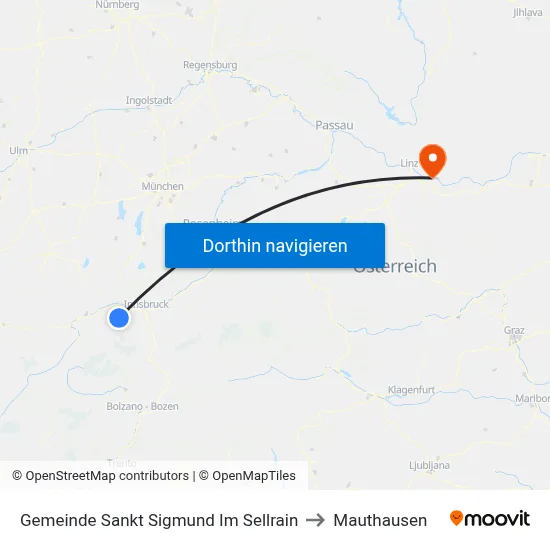 Gemeinde Sankt Sigmund Im Sellrain to Mauthausen map