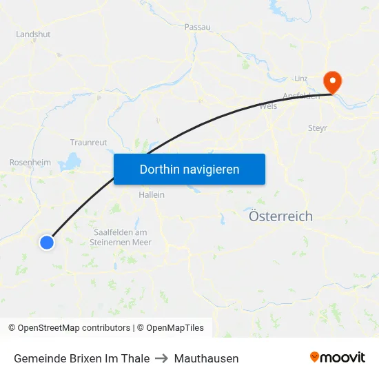 Gemeinde Brixen Im Thale to Mauthausen map