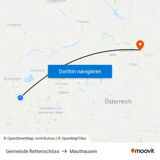 Gemeinde Rettenschöss to Mauthausen map