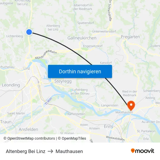 Altenberg Bei Linz to Mauthausen map