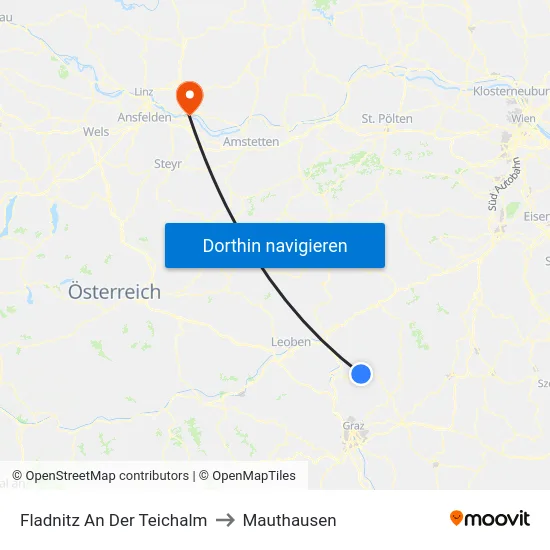 Fladnitz An Der Teichalm to Mauthausen map