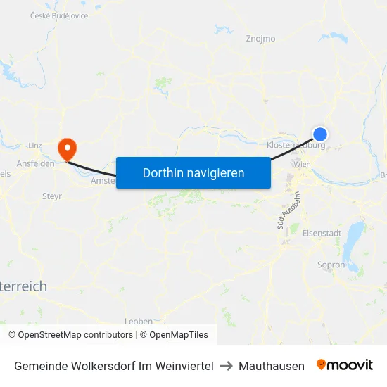 Gemeinde Wolkersdorf Im Weinviertel to Mauthausen map