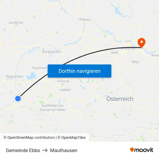 Gemeinde Ebbs to Mauthausen map