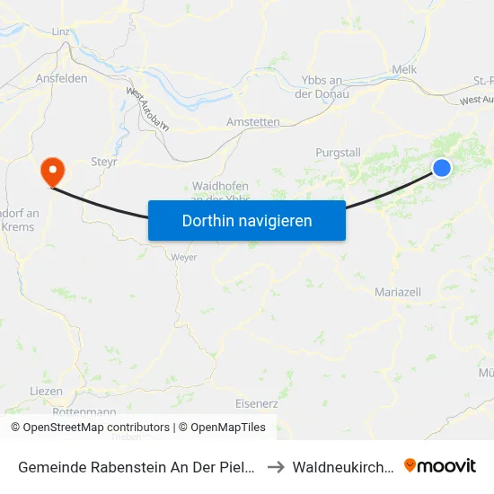 Gemeinde Rabenstein An Der Pielach to Waldneukirchen map