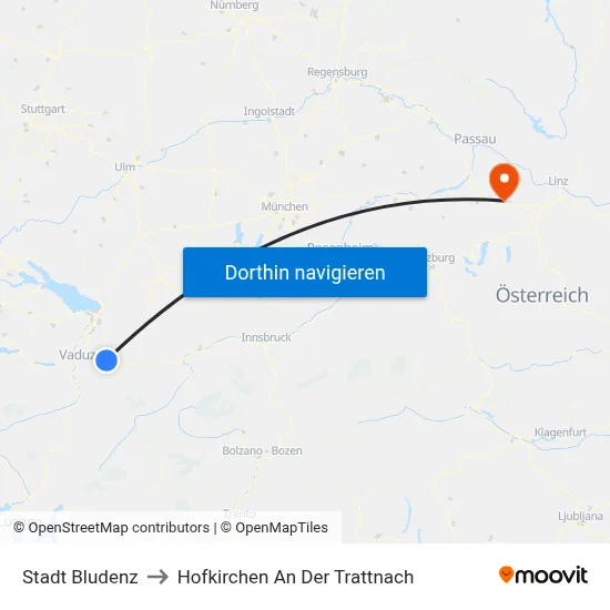 Stadt Bludenz to Hofkirchen An Der Trattnach map