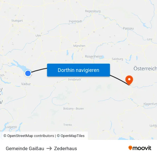 Gemeinde Gaißau to Zederhaus map