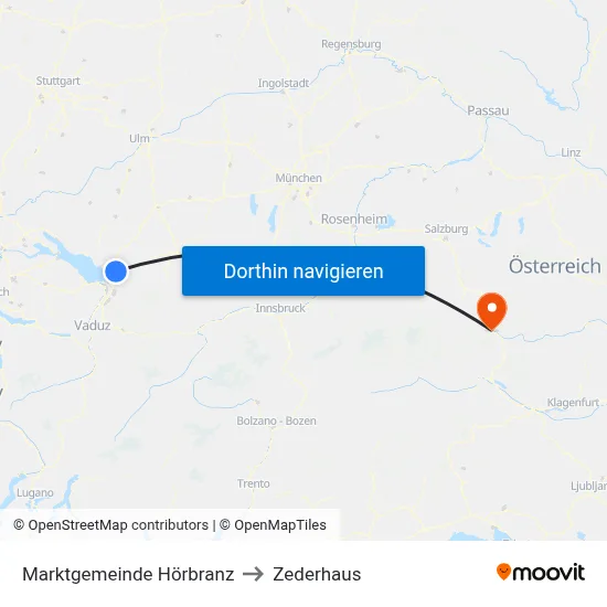 Marktgemeinde Hörbranz to Zederhaus map