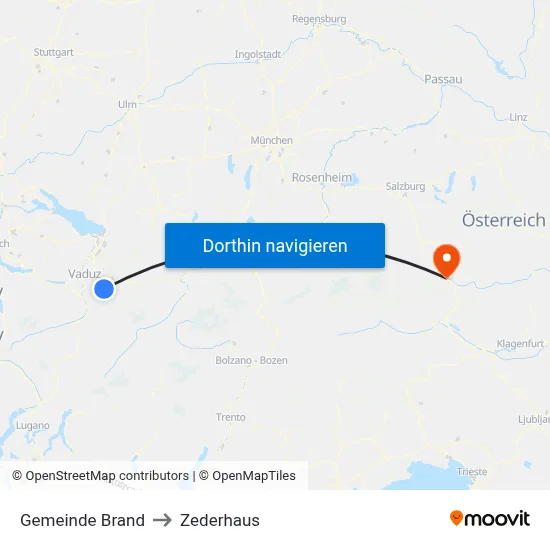 Gemeinde Brand to Zederhaus map