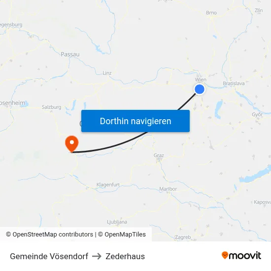 Gemeinde Vösendorf to Zederhaus map