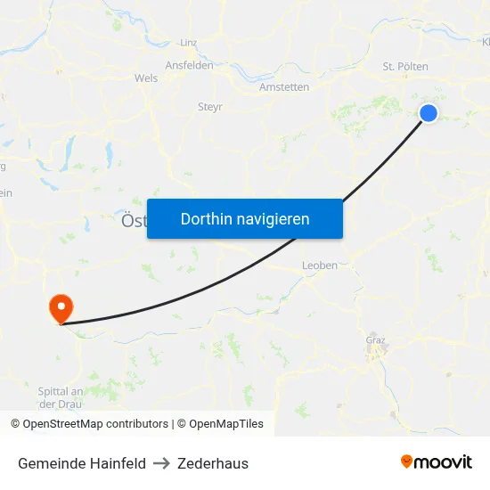 Gemeinde Hainfeld to Zederhaus map