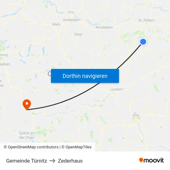 Gemeinde Türnitz to Zederhaus map