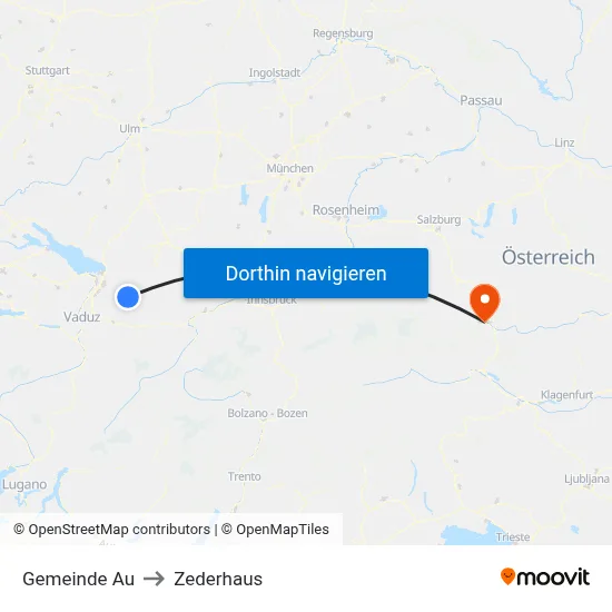 Gemeinde Au to Zederhaus map