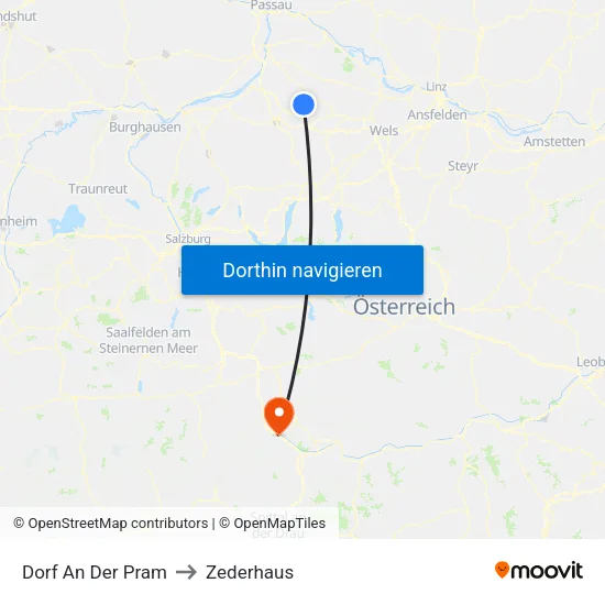 Dorf An Der Pram to Zederhaus map