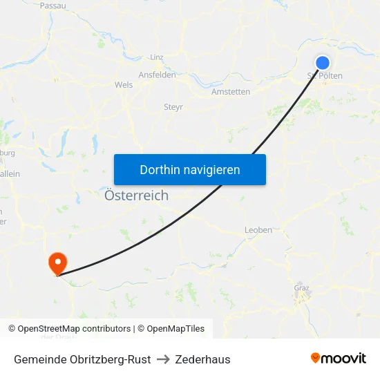 Gemeinde Obritzberg-Rust to Zederhaus map