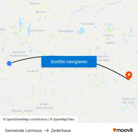 Gemeinde Lermoos to Zederhaus map