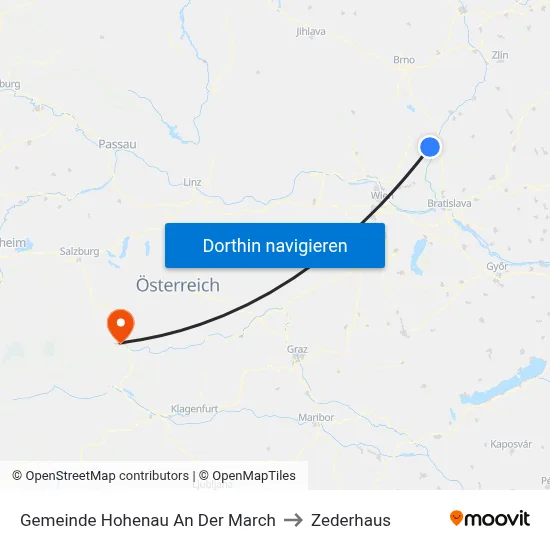 Gemeinde Hohenau An Der March to Zederhaus map