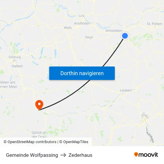 Gemeinde Wolfpassing to Zederhaus map
