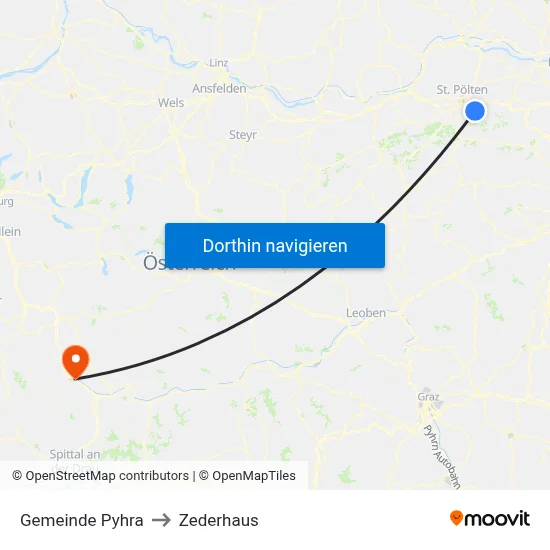 Gemeinde Pyhra to Zederhaus map