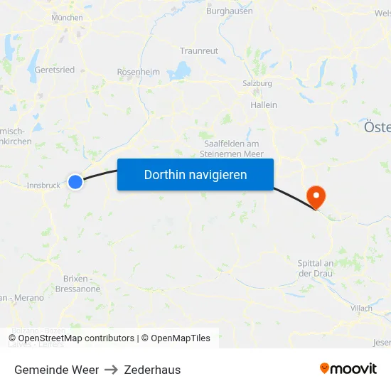 Gemeinde Weer to Zederhaus map