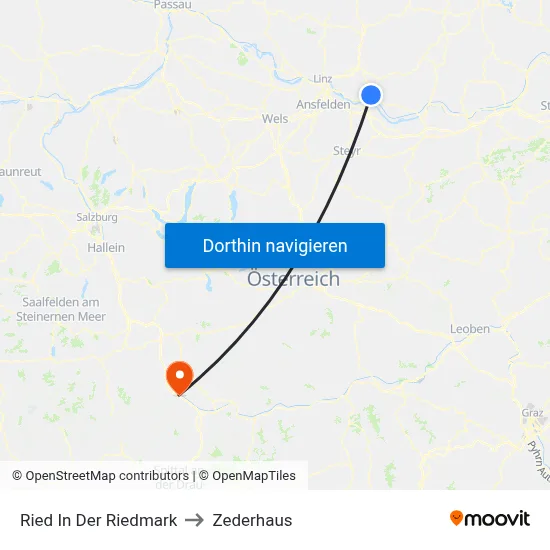 Ried In Der Riedmark to Zederhaus map