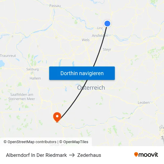 Alberndorf In Der Riedmark to Zederhaus map