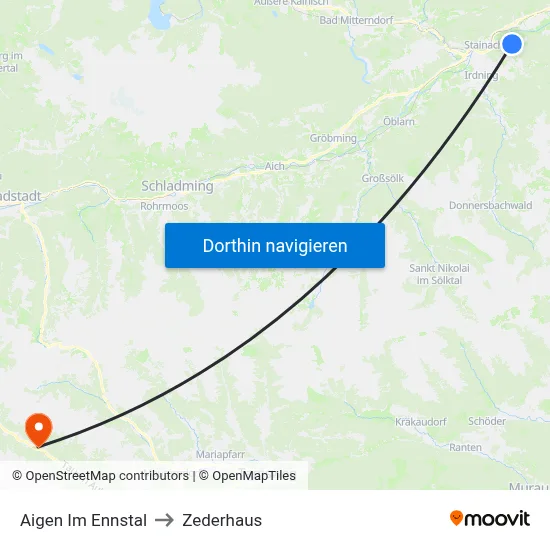 Aigen Im Ennstal to Zederhaus map