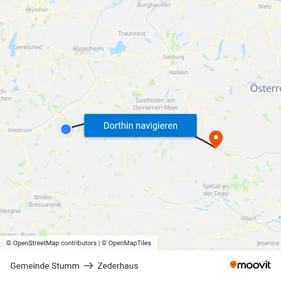 Gemeinde Stumm to Zederhaus map