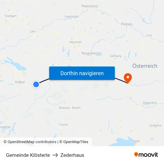 Gemeinde Klösterle to Zederhaus map