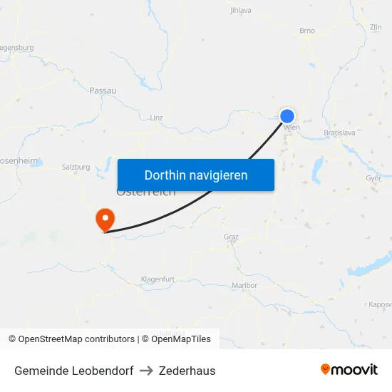 Gemeinde Leobendorf to Zederhaus map