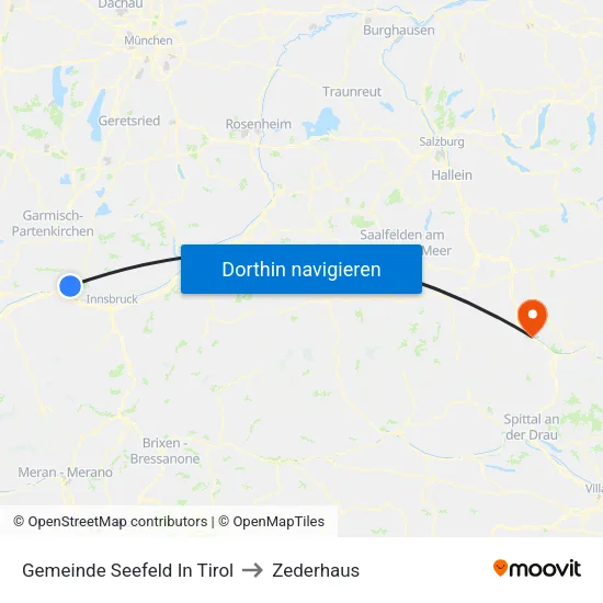 Gemeinde Seefeld In Tirol to Zederhaus map