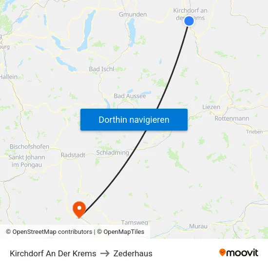 Kirchdorf An Der Krems to Zederhaus map
