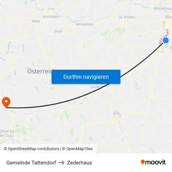 Gemeinde Tattendorf to Zederhaus map