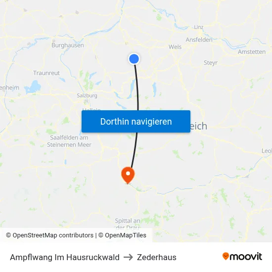 Ampflwang Im Hausruckwald to Zederhaus map