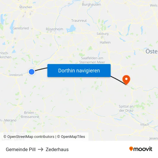 Gemeinde Pill to Zederhaus map