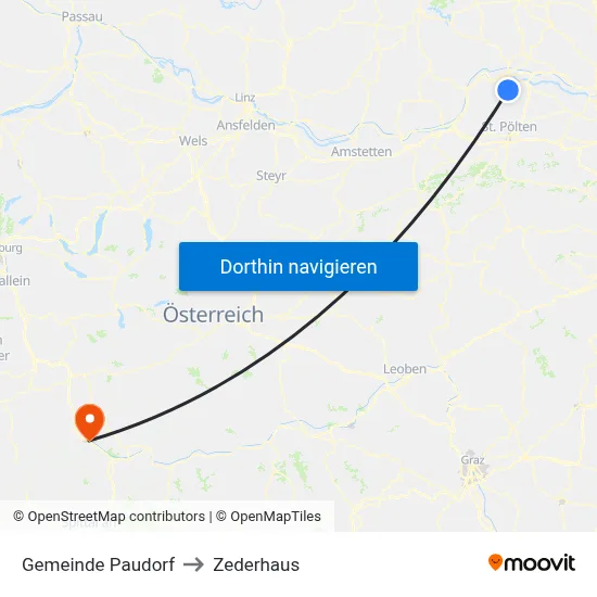 Gemeinde Paudorf to Zederhaus map
