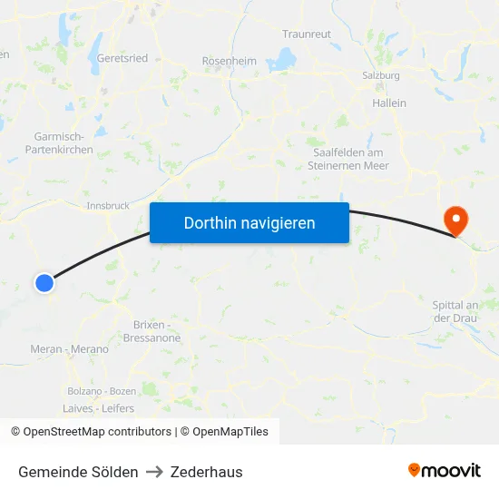 Gemeinde Sölden to Zederhaus map