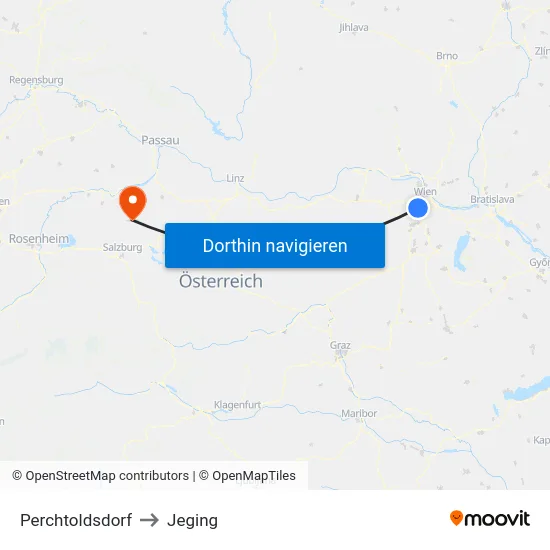 Perchtoldsdorf to Jeging map