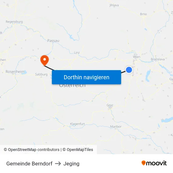 Gemeinde Berndorf to Jeging map